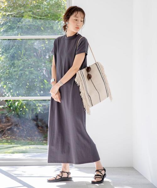 coen（コーエン）の「【WEB限定】リピT・USAコットンハイネックロングTシャツワンピース（ワンピース・レディース・ダークグレー/ブラウン/その他3/イエロー/その他1/ブラック・S/M）」の10枚目の写真