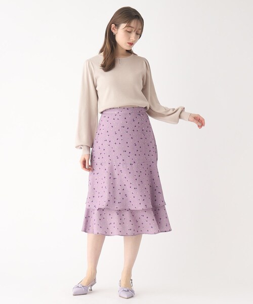 index（インデックス）の「◆フェイクパールニット【洗濯機洗い可】（ニット/セーター・レディース・ライトグレー/ネイビー/オフホワイト/ライトパープル/グリーン系・40/38/42/36）」の7枚目の写真