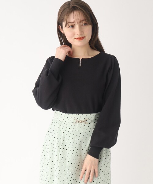 index（インデックス）の「◆フェイクパールニット【洗濯機洗い可】（ニット/セーター・レディース・ライトグレー/ネイビー/オフホワイト/ライトパープル/グリーン系・40/38/42/36）」の8枚目の写真