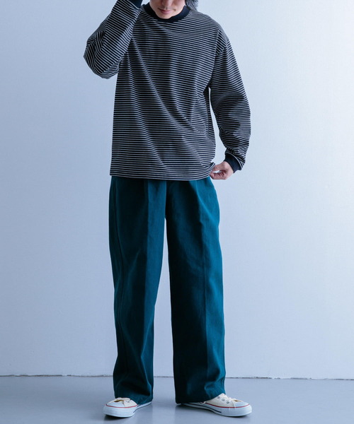 ITEMS URBANRESEARCH(アイテムズ アーバンリサーチ)の「リンガーボーダー ロングスリーブTシャツ(Tシャツ/カットソー・メンズ・ブラック/ネイビー/ブルー・MEDIUM/LARGE)」の18枚目の写真