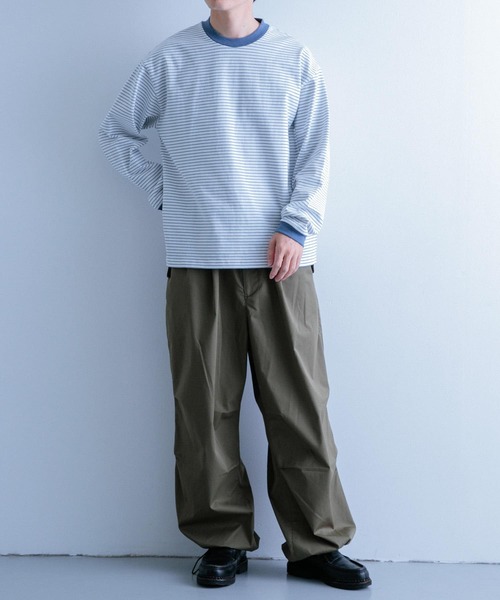 ITEMS URBANRESEARCH(アイテムズ アーバンリサーチ)の「リンガーボーダー ロングスリーブTシャツ(Tシャツ/カットソー・メンズ・ブラック/ネイビー/ブルー・MEDIUM/LARGE)」の15枚目の写真