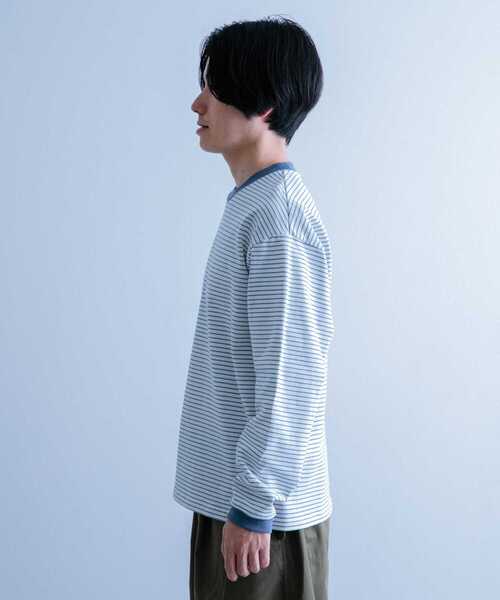 ITEMS URBANRESEARCH(アイテムズ アーバンリサーチ)の「リンガーボーダー ロングスリーブTシャツ(Tシャツ/カットソー・メンズ・ブラック/ネイビー/ブルー・MEDIUM/LARGE)」の19枚目の写真