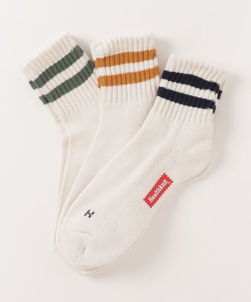 Healthknit(ヘルスニット)の「Healthknit/ヘルスニット ラインソックス/191-3668 2本ラインクウォーター(ソックス/靴下・メンズ・その他9・フリ-)」の1枚目の写真
