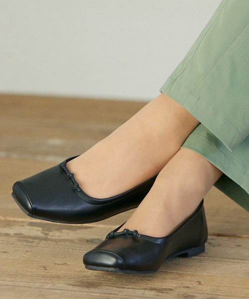 noyau（ノヤウ）の「スクエアトゥリボンバレエシューズ（バレエシューズ・レディース・ブラック/シルバー/アイボリー・S/L/M/LL）」の19枚目の写真