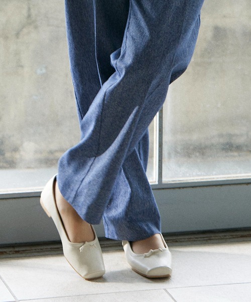 noyau（ノヤウ）の「スクエアトゥリボンバレエシューズ（バレエシューズ・レディース・ブラック/シルバー/アイボリー・S/L/M/LL）」の16枚目の写真