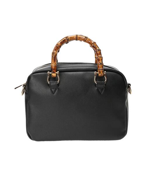 Te chichi TERRASSE（テチチテラス）の「バンブーハンドルボストンバッグ（ハンドバッグ・レディース・ブルー/オフホワイト/ブラック・ﾌﾘ-）」の3枚目の写真