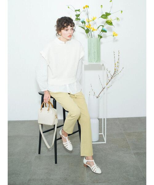 Te chichi TERRASSE（テチチテラス）の「バンブーハンドルボストンバッグ（ハンドバッグ・レディース・ブルー/オフホワイト/ブラック・ﾌﾘ-）」の5枚目の写真