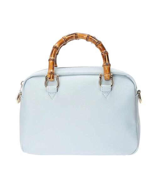 Te chichi TERRASSE（テチチテラス）の「バンブーハンドルボストンバッグ（ハンドバッグ・レディース・ブルー/オフホワイト/ブラック・ﾌﾘ-）」の7枚目の写真