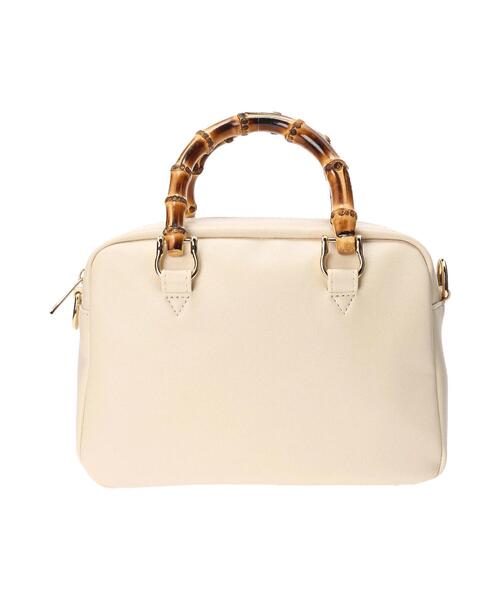 Te chichi TERRASSE（テチチテラス）の「バンブーハンドルボストンバッグ（ハンドバッグ・レディース・ブルー/オフホワイト/ブラック・ﾌﾘ-）」の8枚目の写真