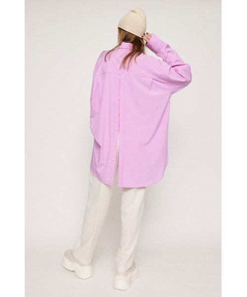 SLY（スライ）の「BACK OPEN OVERSIZE SH バックオープン オーバーサイズ シャツ ビッグサイズ スリット（シャツ/ブラウス・レディース・ライトブラック/ホワイト/ピンク・FREE）」の16枚目の写真