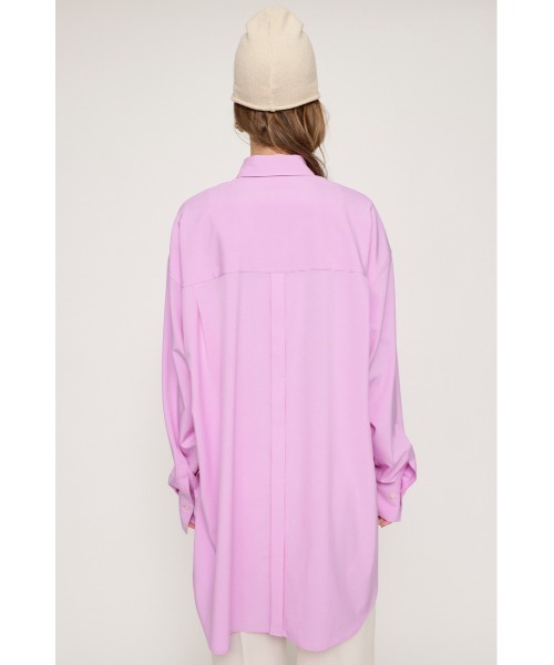 SLY（スライ）の「BACK OPEN OVERSIZE SH バックオープン オーバーサイズ シャツ ビッグサイズ スリット（シャツ/ブラウス・レディース・ライトブラック/ホワイト/ピンク・FREE）」の19枚目の写真