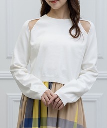 clear | 肩スリット長袖ニットトップス ≪2023SS新作≫(ニット/セーター)