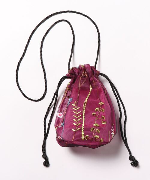 チャイハネ（チャイハネ）の「【チャイハネ】シュルリ巾着ポシェット ミニショルダーバッグ（ショルダーバッグ・レディース・ピンク/グリーン/パープル・FREE）」の17枚目の写真