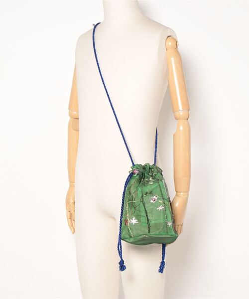 チャイハネ（チャイハネ）の「【チャイハネ】シュルリ巾着ポシェット ミニショルダーバッグ（ショルダーバッグ・レディース・ピンク/グリーン/パープル・FREE）」の8枚目の写真