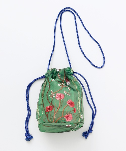 チャイハネ（チャイハネ）の「【チャイハネ】シュルリ巾着ポシェット ミニショルダーバッグ（ショルダーバッグ・レディース・ピンク/グリーン/パープル・FREE）」の10枚目の写真