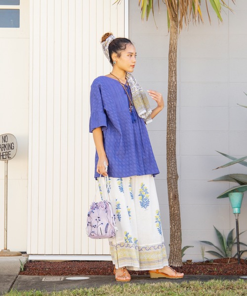 チャイハネ（チャイハネ）の「【チャイハネ】シュルリ巾着ポシェット ミニショルダーバッグ（ショルダーバッグ・レディース・ピンク/グリーン/パープル・FREE）」の13枚目の写真