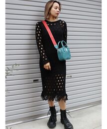 メッシュニットワンピース