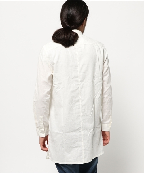 WEGO（ウィゴー）の「WEGO/リネンミックスパターンロングシャツ（シャツ/ブラウス・メンズ・ホワイト/ホワイト系その他/ネイビー/グレー系その他・MEDIUM/LARGE）」の8枚目の写真