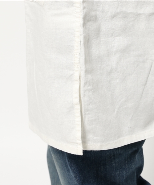 WEGO（ウィゴー）の「WEGO/リネンミックスパターンロングシャツ（シャツ/ブラウス・メンズ・ホワイト/ホワイト系その他/ネイビー/グレー系その他・MEDIUM/LARGE）」の12枚目の写真