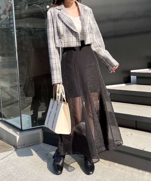 one after another NICE CLAUP（ワンアフターアナザーナイスクラップ）の「リバーシブルシアースカート（スカート・レディース・ブラック/アイボリー/ベージュ・FREE）」の5枚目の写真