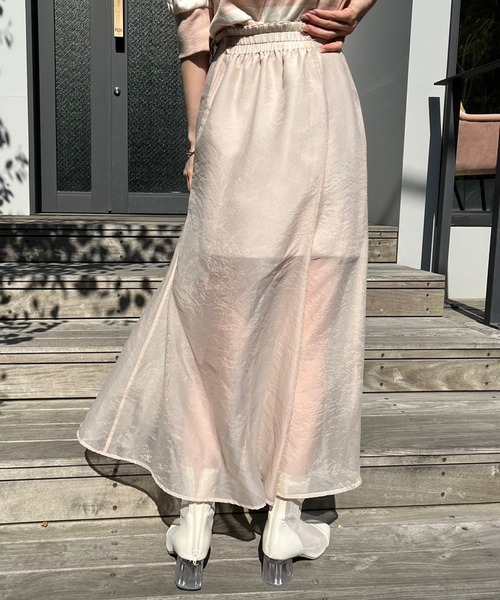 one after another NICE CLAUP（ワンアフターアナザーナイスクラップ）の「リバーシブルシアースカート（スカート・レディース・ブラック/アイボリー/ベージュ・FREE）」の9枚目の写真