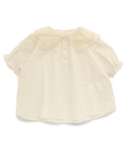 apres les cours（アプレレクール）の「オーガンジーカラーブラウス（シャツ/ブラウス・キッズ・アイボリー/ネイビー・90/140/130/120/80/100/110）」の2枚目の写真