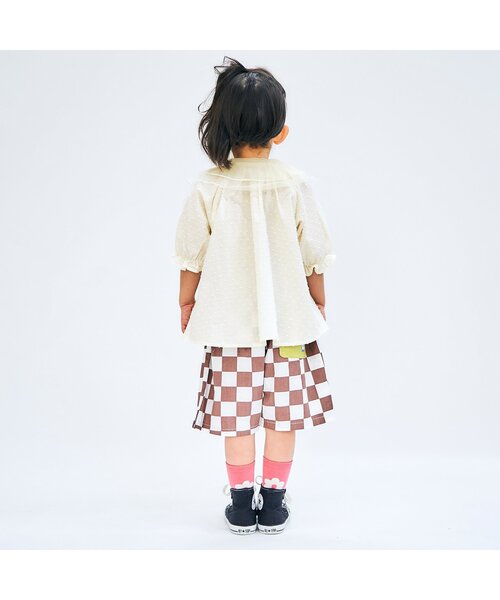 apres les cours（アプレレクール）の「オーガンジーカラーブラウス（シャツ/ブラウス・キッズ・アイボリー/ネイビー・90/140/130/120/80/100/110）」の8枚目の写真