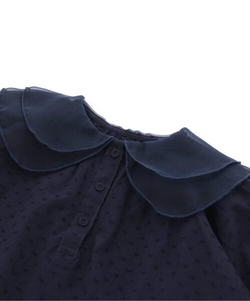 apres les cours（アプレレクール）の「オーガンジーカラーブラウス（シャツ/ブラウス・キッズ・アイボリー/ネイビー・90/140/130/120/80/100/110）」の4枚目の写真