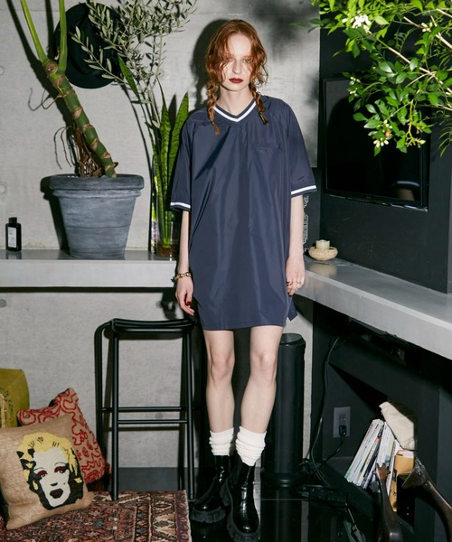 WONEM(ウォンエム)の「frostedラインミニワンピース(ワンピース・レディース・カーキ/ネイビー・FREE)」の6枚目の写真