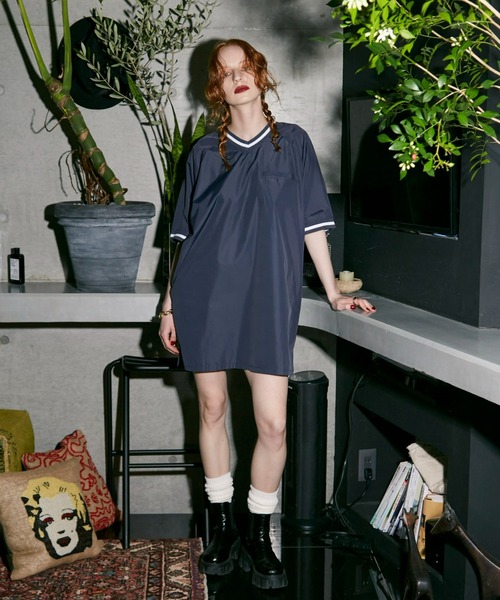 WONEM(ウォンエム)の「frostedラインミニワンピース(ワンピース・レディース・カーキ/ネイビー・FREE)」の7枚目の写真