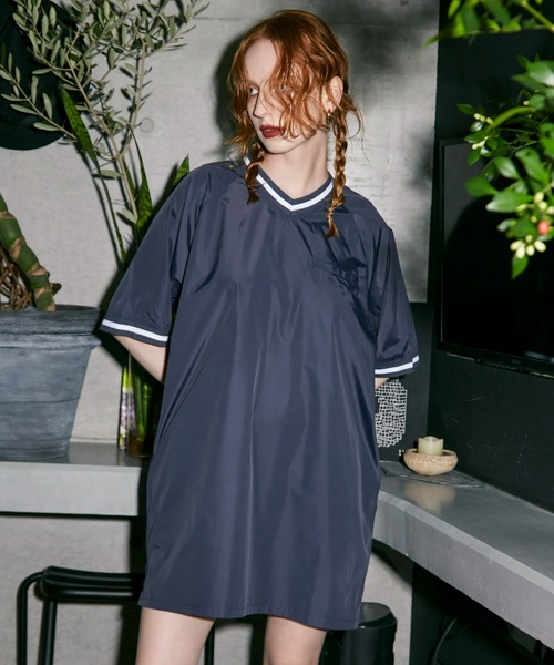 WONEM(ウォンエム)の「frostedラインミニワンピース(ワンピース・レディース・カーキ/ネイビー・FREE)」の3枚目の写真