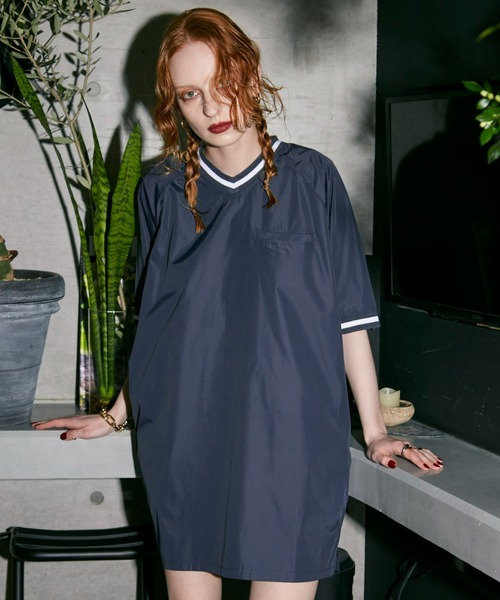 WONEM(ウォンエム)の「frostedラインミニワンピース(ワンピース・レディース・カーキ/ネイビー・FREE)」の5枚目の写真