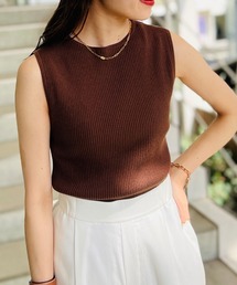 Rouge vif | ノースリーブリブニット(ニット/セーター)