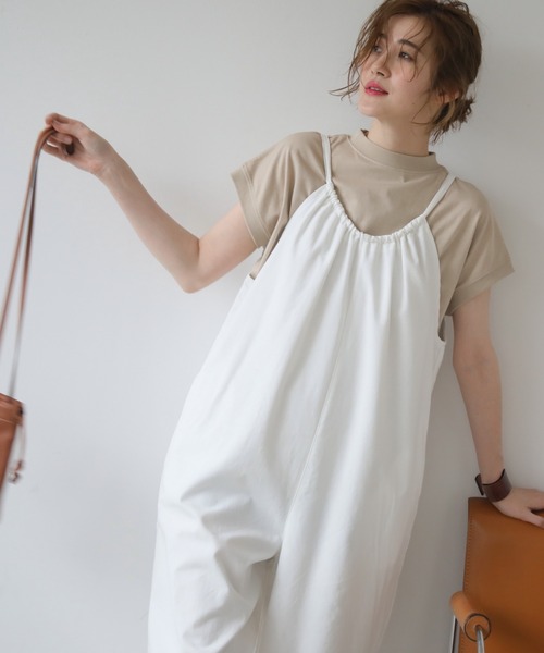 frames RAY CASSIN（フレームスレイカズン）の「WEB限定 コットンリネンバックリボンオールインワン（つなぎ/オールインワン・レディース・ネイビー/オフホワイト/スミクロ・FREE）」の13枚目の写真
