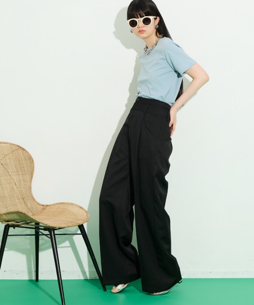 THE YOn(ザヨン)の「ダブルウエストヘリンボーンフロントタックパンツ(その他パンツ・レディース・ベージュ/グレー/ブラック・S/M)」の18枚目の写真