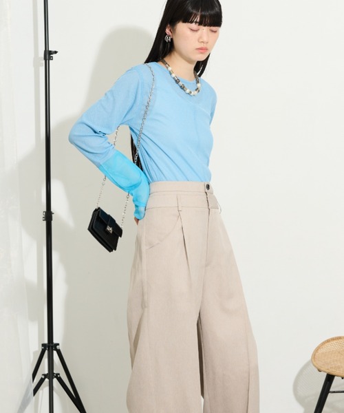 THE YOn(ザヨン)の「ダブルウエストヘリンボーンフロントタックパンツ(その他パンツ・レディース・ベージュ/グレー/ブラック・S/M)」の10枚目の写真