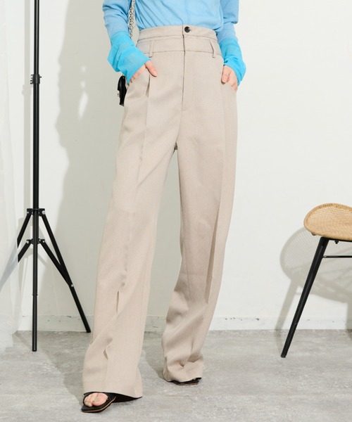 THE YOn(ザヨン)の「ダブルウエストヘリンボーンフロントタックパンツ(その他パンツ・レディース・ベージュ/グレー/ブラック・S/M)」の13枚目の写真