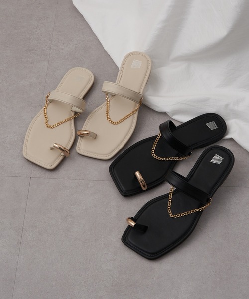 COLONY 2139(コロニートゥーワンスリーナイン)の「チェーントングサンダル(サンダル・レディース・オフホワイト/ブラック・SMALL/LARGE/MEDIUM)」の14枚目の写真