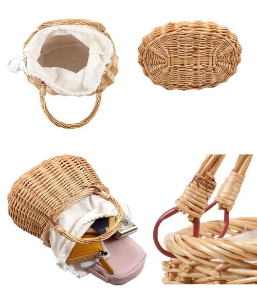 KOBE LETTUCE（コウベレタス）の「ラタン素材サークルorスクエアカゴバッグ（かごバッグ・レディース・その他1/その他2・FREE）」の16枚目の写真