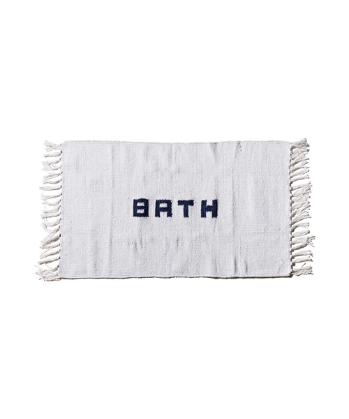 PUEBCO（プエブコ）の「HANDLOOMED RECYCLE YARN BATH MAT（ラグ/マット・メンズ・ライトグレー/ホワイト/ネイビー・ONE SIZE）」の7枚目の写真