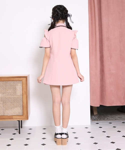 お値下げしました‼️アルベロベロ　可愛いピンクのボアチュニック CELFORD｜《手洗い可》バックボウタイフレアチュニック