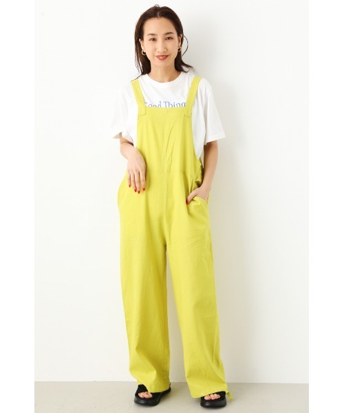 RODEO CROWNS WIDE BOWL（ロデオクラウンズワイドボウル）の「ワイドリラックスサロペット（サロペット/オーバーオール・レディース・ブラウン/ライム/ネイビー・FREE）」の2枚目の写真