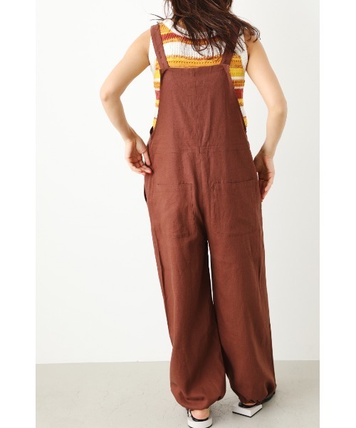 RODEO CROWNS WIDE BOWL（ロデオクラウンズワイドボウル）の「ワイドリラックスサロペット（サロペット/オーバーオール・レディース・ブラウン/ライム/ネイビー・FREE）」の6枚目の写真