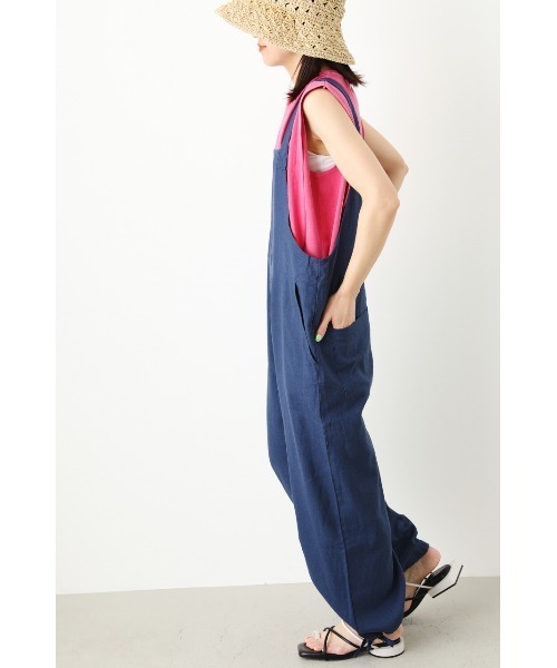 RODEO CROWNS WIDE BOWL（ロデオクラウンズワイドボウル）の「ワイドリラックスサロペット（サロペット/オーバーオール・レディース・ブラウン/ライム/ネイビー・FREE）」の10枚目の写真