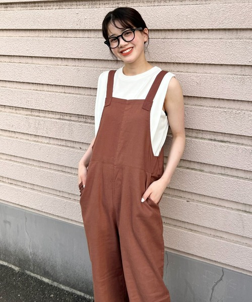 RODEO CROWNS WIDE BOWL（ロデオクラウンズワイドボウル）の「ワイドリラックスサロペット（サロペット/オーバーオール・レディース・ブラウン/ライム/ネイビー・FREE）」の20枚目の写真