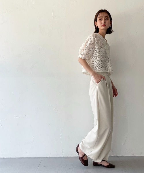 CLEIO（クレイオ）の「【CLEIO】パフスリーブレースブラウス（シャツ/ブラウス・レディース・アイボリー/ブラック・FREE）」の8枚目の写真