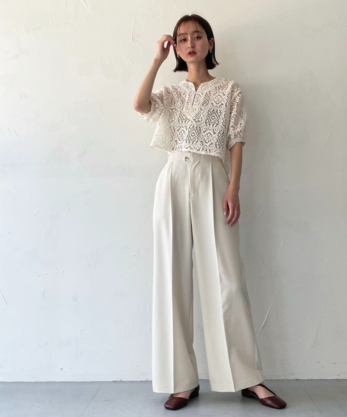 CLEIO（クレイオ）の「【CLEIO】パフスリーブレースブラウス（シャツ/ブラウス・レディース・アイボリー/ブラック・FREE）」の13枚目の写真