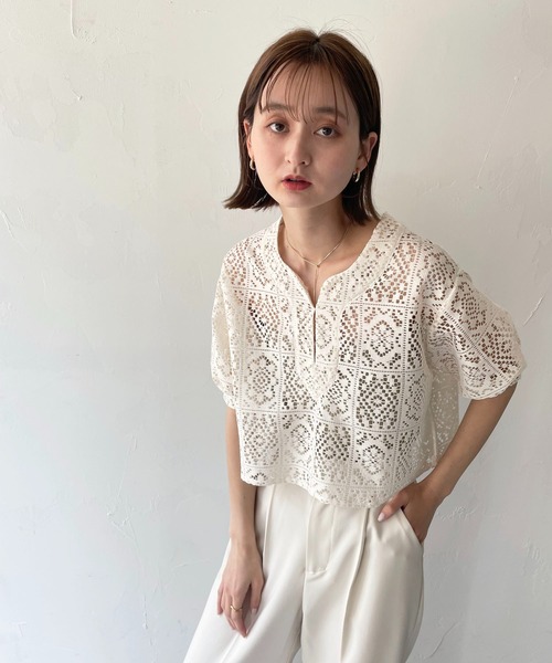 CLEIO（クレイオ）の「【CLEIO】パフスリーブレースブラウス（シャツ/ブラウス・レディース・アイボリー/ブラック・FREE）」の17枚目の写真