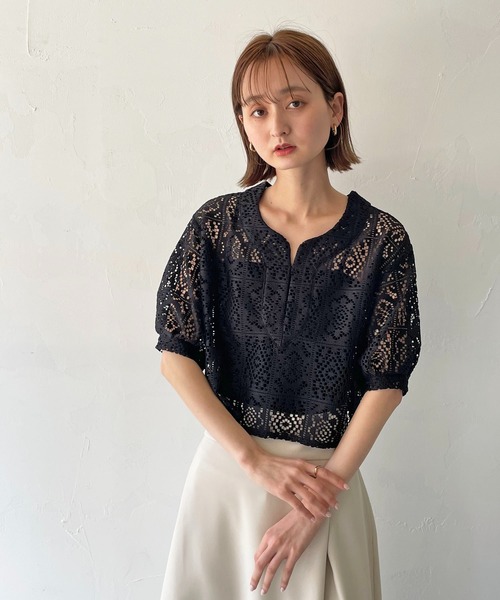 CLEIO（クレイオ）の「【CLEIO】パフスリーブレースブラウス（シャツ/ブラウス・レディース・アイボリー/ブラック・FREE）」の20枚目の写真