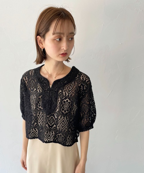 CLEIO（クレイオ）の「【CLEIO】パフスリーブレースブラウス（シャツ/ブラウス・レディース・アイボリー/ブラック・FREE）」の19枚目の写真